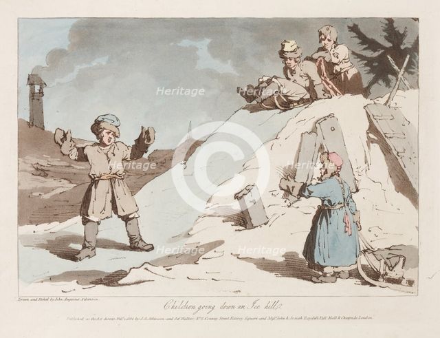 Children going down an Ice Hill.