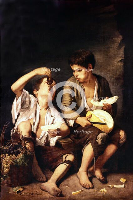  'Children eating melon', painting by Bartolome Murillo.