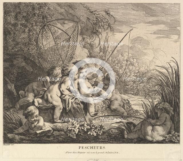 Children Fishing, ca. 1738. Creator: Pierre Alexandre Aveline.