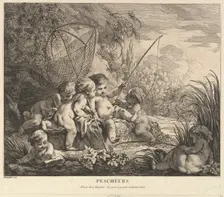Children Fishing, ca. 1738. Creator: Pierre Alexandre Aveline