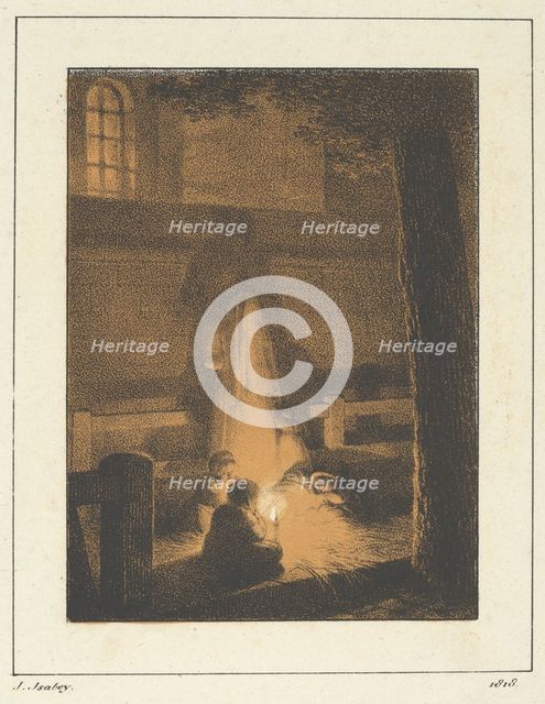 Children Holding a Candle in a Church, 1818. Creator: Jean-Baptiste Isabey.