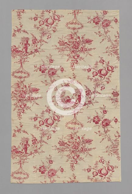 Children Harvesting (Furnishing Fabric), Orléans, 18th century. Creator: Unknown.