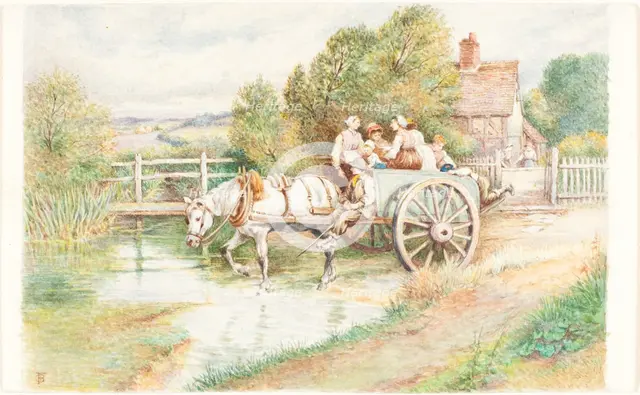Children in a Cart. Creator: Birket Foster.