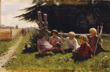 Children in ambush. Artist: Pryanishnikov, Illarion Mikhailovich (1840-1894)