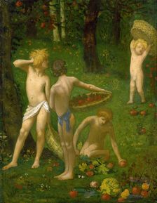 Children in an Orchard / Autumn, 1871. Creator: Pierre Puvis de Chavannes