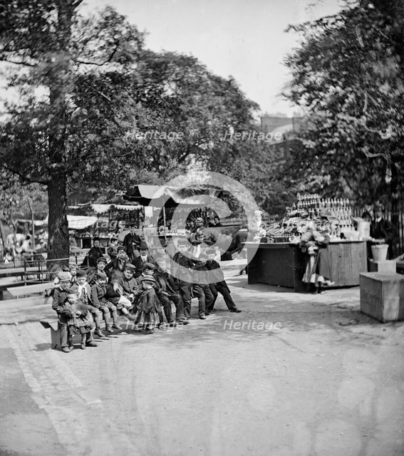 Children in St James Park, London, c1870-c1900. Artist: York & Son
