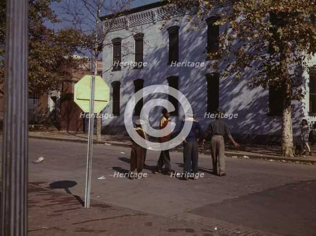 Children in street, Washington, D.C, between 1941 and 1942. Creator: Louise Rosskam.