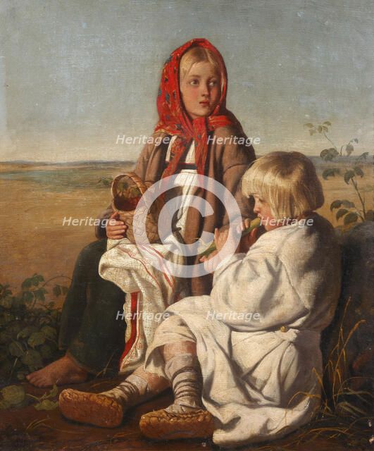 Children in the field, 1860s.