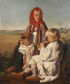 Children in the field, 1860s