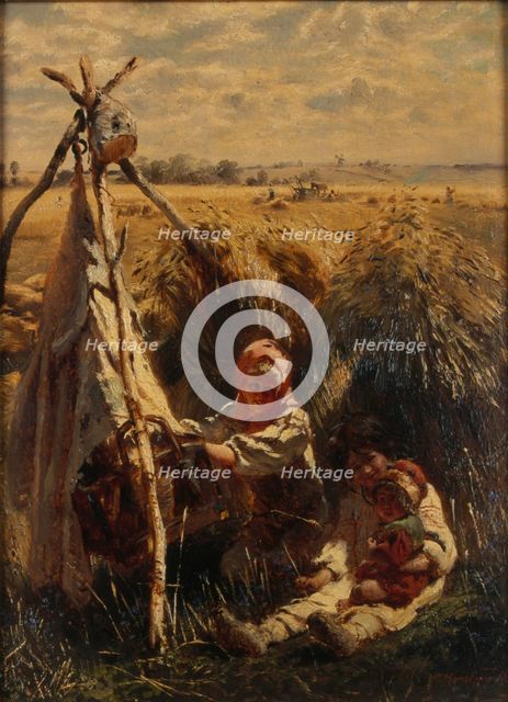 Children in the Fields, 1870. Artist: Makovsky, Konstantin Yegorovich (1839-1915)