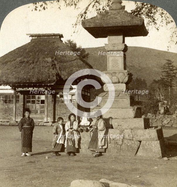 Children in the playground of a village school, Japan, 1904. Artist: Underwood & Underwood