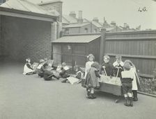 Children in the playground, Southfields Infants School, Wandsworth, London, 1906