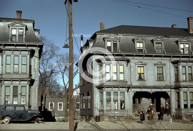 Children in the tenement district, Brockton, Mass., 1940. Creator: Jack Delano.