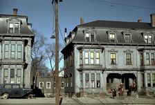 Children in the tenement district, Brockton, Mass., 1940. Creator: Jack Delano