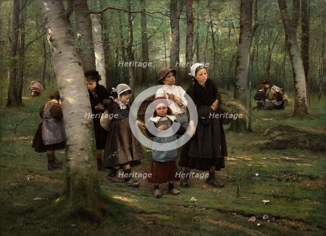 Children in the woods, 1891. Creator: Brozík, Vaclav (1851-1901).