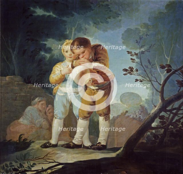 Children inflating a bladder, 1778. Artist: Goya, Francisco, de (1746-1828)