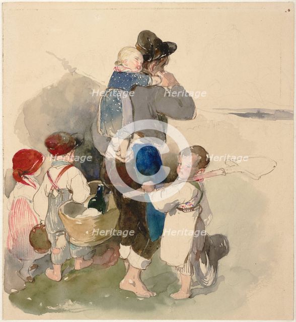 Children on Their Way to Work in the Fields, c. 1840. Artist: Fendi, Peter (1796-1842)