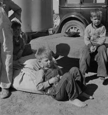 Children of Oklahoma migrants, near Calipatria, California, 1937. Creator: Dorothea Lange