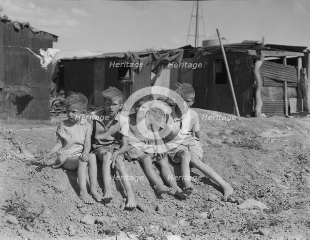 Children of migrant cotton field workers from Sweetwater, Oklahoma, 1937. Creator: Dorothea Lange.