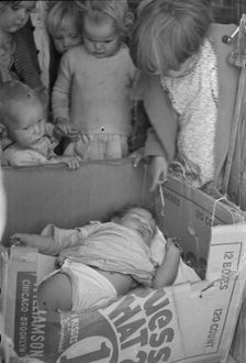 Children of migrant families in the nursery school, Kern migrant camp, California, 1936. Creator: Dorothea Lange