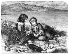 "Children of the Coast", by E. J. Cobbett, in the Exhibition of the Society of British Artists, 1862 Creator: E. Skill