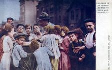 Children of the ghetto and an ice cream seller, Chicago, Illinois, 1910