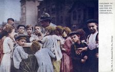 Children of the ghetto and an ice cream seller, Chicago, Illinois, 1910