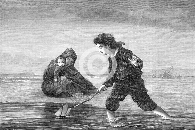 "Children of the Sea," by L. Duncan, in the General Exhibition of Water-Colour Drawings, 1869. Creator: W Thomas.