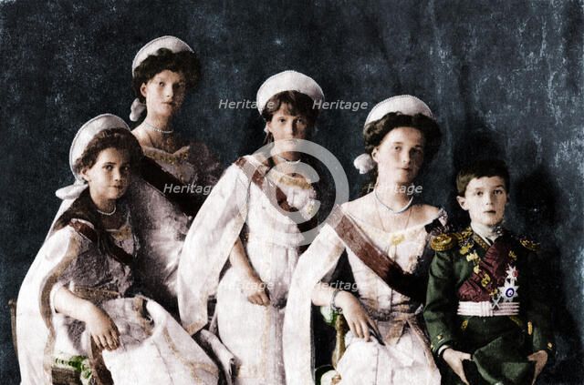 Children of Tsar Nicholas II of Russia, c1910.  Artist: Unknown.