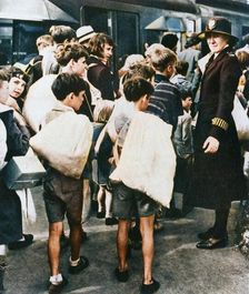 Children Leaving London for the Country 1943. Creator: Unknown