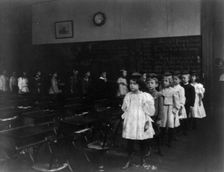Children marching around the classroom, Washington, D.C., (1899?). Creator: Frances Benjamin Johnston