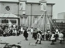 Children performing a maypole drill, Southfields Infants School, Wandsworth, London, 1906