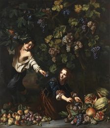 Children picking fruit, 1650. Creator: Michelangelo Cerquozzi