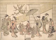 Children Play-acting a Daimyo Procession, ca. 1763., ca. 1763. Creator: Torii Kiyomitsu