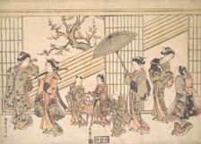 Children Play-acting a Daimyo Procession, ca. 1763., ca. 1763. Creator: Torii Kiyomitsu
