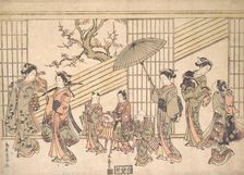 Children Play-acting a Daimyo Procession, ca. 1763., ca. 1763. Creator: Torii Kiyomitsu