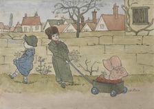 Children playing, 1879. Creator: Catherine Greenaway