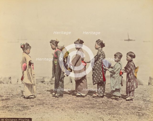 Children Playing, 1870s-1890s. Creator: Kusakabe Kimbei.