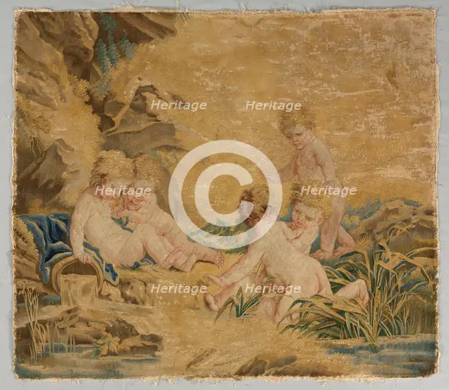 Children Playing: The Bath, 1700s. Creator: Charron (French), workshop of ; François Boucher (French, 1703-1770), after a design by.