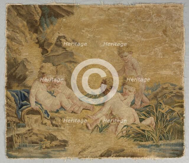 Children Playing: The Bath, 1700s. Creator: Charron (French), workshop of ; François Boucher (French, 1703-1770), after a design by.