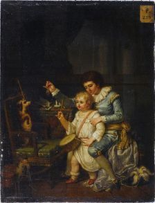Children playing with a dog, 1783. Creator: Nicolas Andre Monsiau