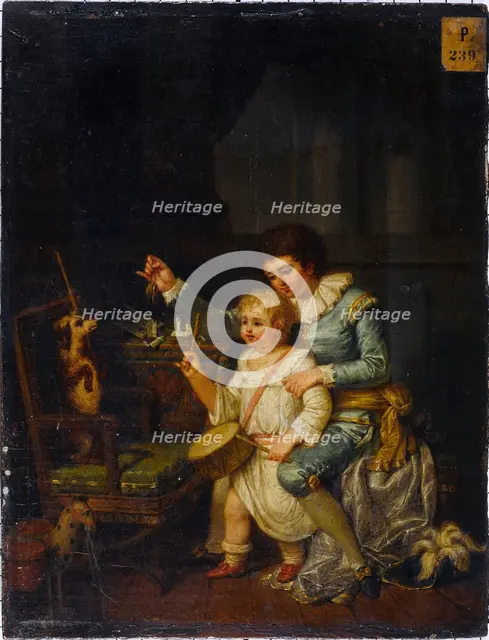 Children playing with a dog, 1783. Creator: Nicolas Andre Monsiau.