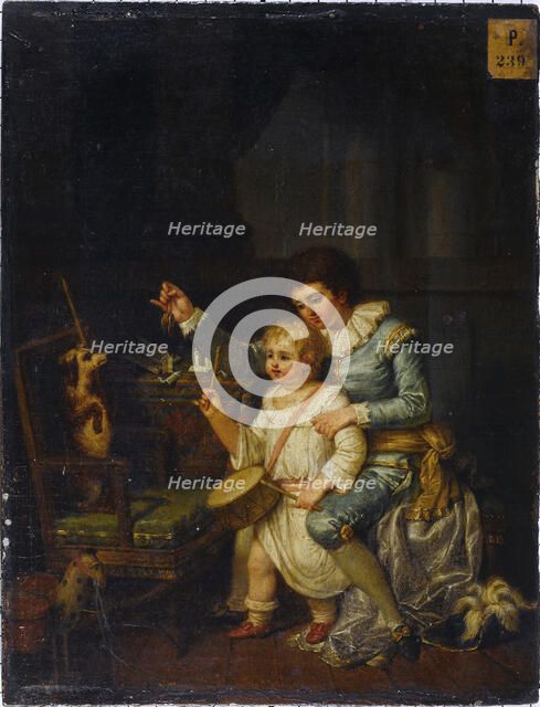 Children playing with a dog, 1783. Creator: Nicolas Andre Monsiau.