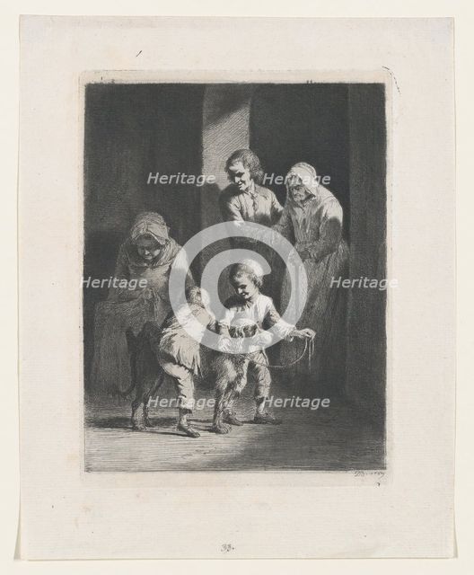 Children Playing with a Dog, 1789. Creator: Jean-Jacques de Boissieu.
