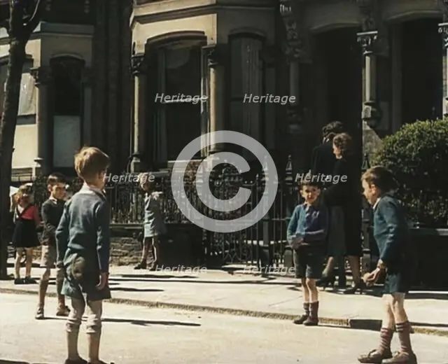 Children Playing in the Street, 1942. Creator: British Pathe Ltd.