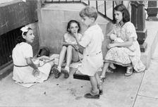 Children playing in the street, 61st Street between 1st and 3rd Avenues, New York, 1938. Creator: Walker Evans