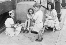 Children playing in the street, 61st Street between 1st and 3rd Avenues, New York, 1938. Creator: Walker Evans