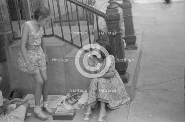 Children playing in the street, 61st Street between 1st and 3rd Avenues, New York, 1938. Creator: Walker Evans.