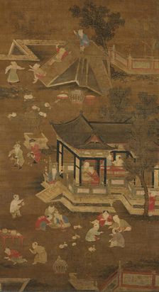 Children playing in the palace garden, late 13th-15th century. Creator: Unknown