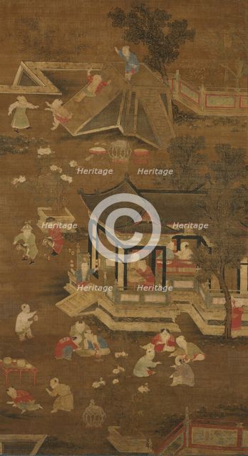 Children playing in the palace garden, late 13th-15th century. Creator: Unknown.